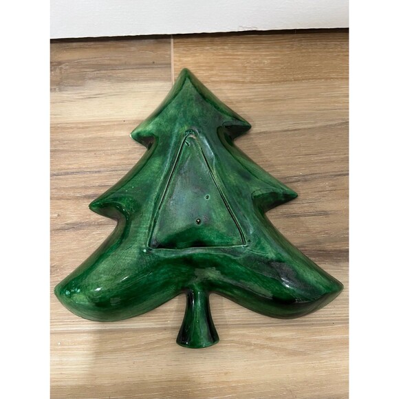 2 Vintage Green Christmas Tree Candy Dish Dishes Home Decorations Gift Present - Picture 4 of 5